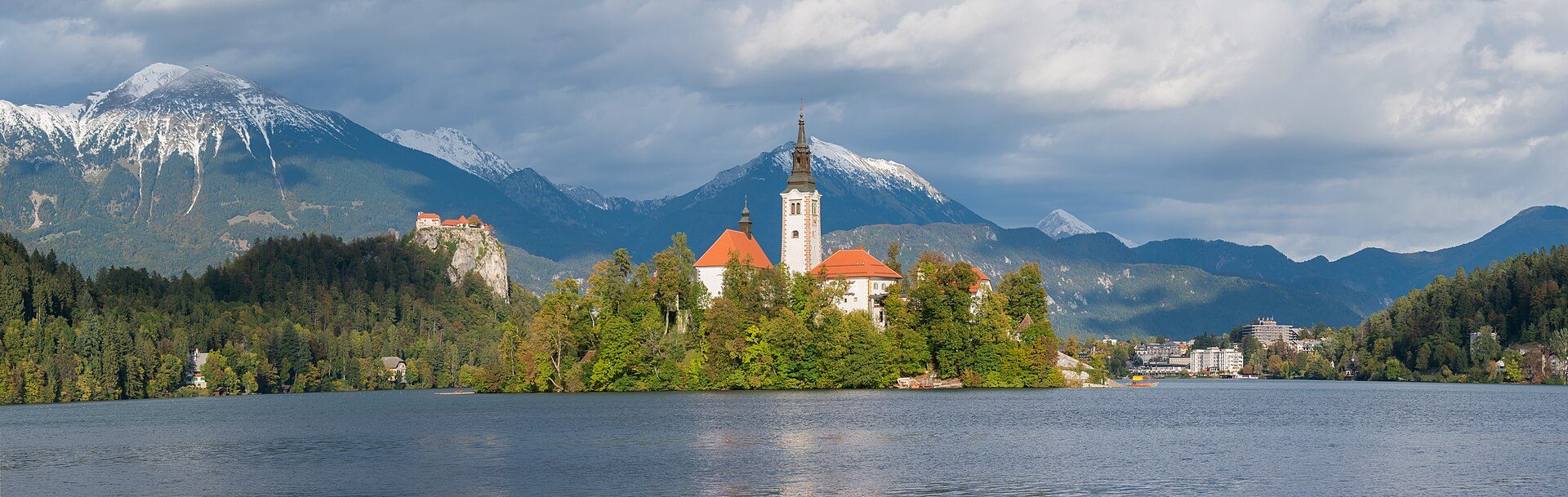 Lake Bled with its island church and clifftop castle