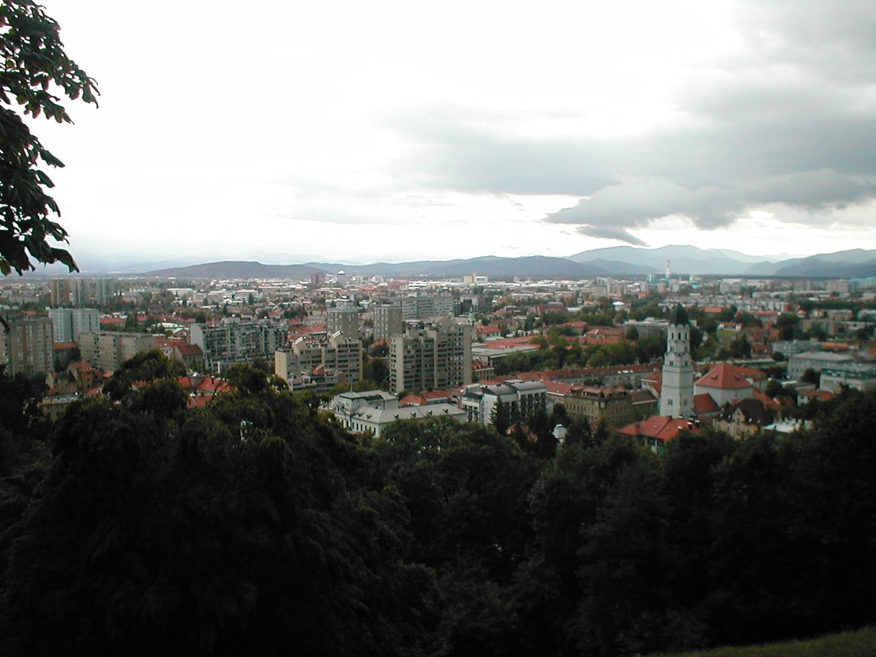 View over Ljubljana's rooftops from the castle hill