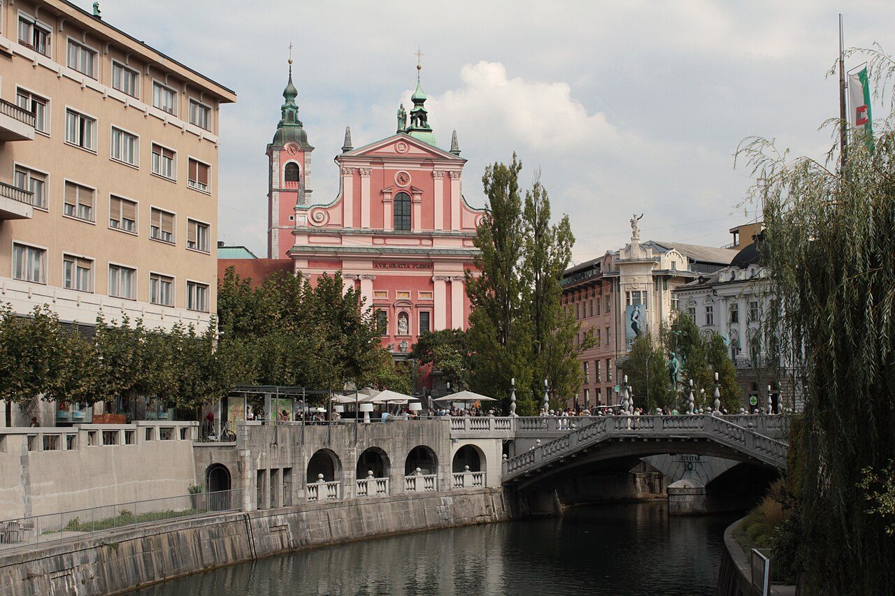 Prešeren Square and the Triple Bridge in Ljubljana